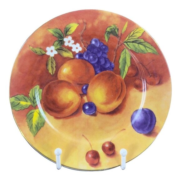 T LIMOGES Fruit Porcelain Plate Dish Casa Elite France Set 4 Colorful Fruit VTG - Picture 3 of 14